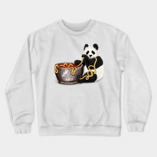 Panda Eating Noodles Crewneck Sweatshirt